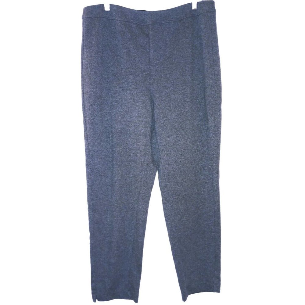 J.JILL Large Gray Heather Rayon Blend Wearever Collection EW Pants w/ Faux Fly